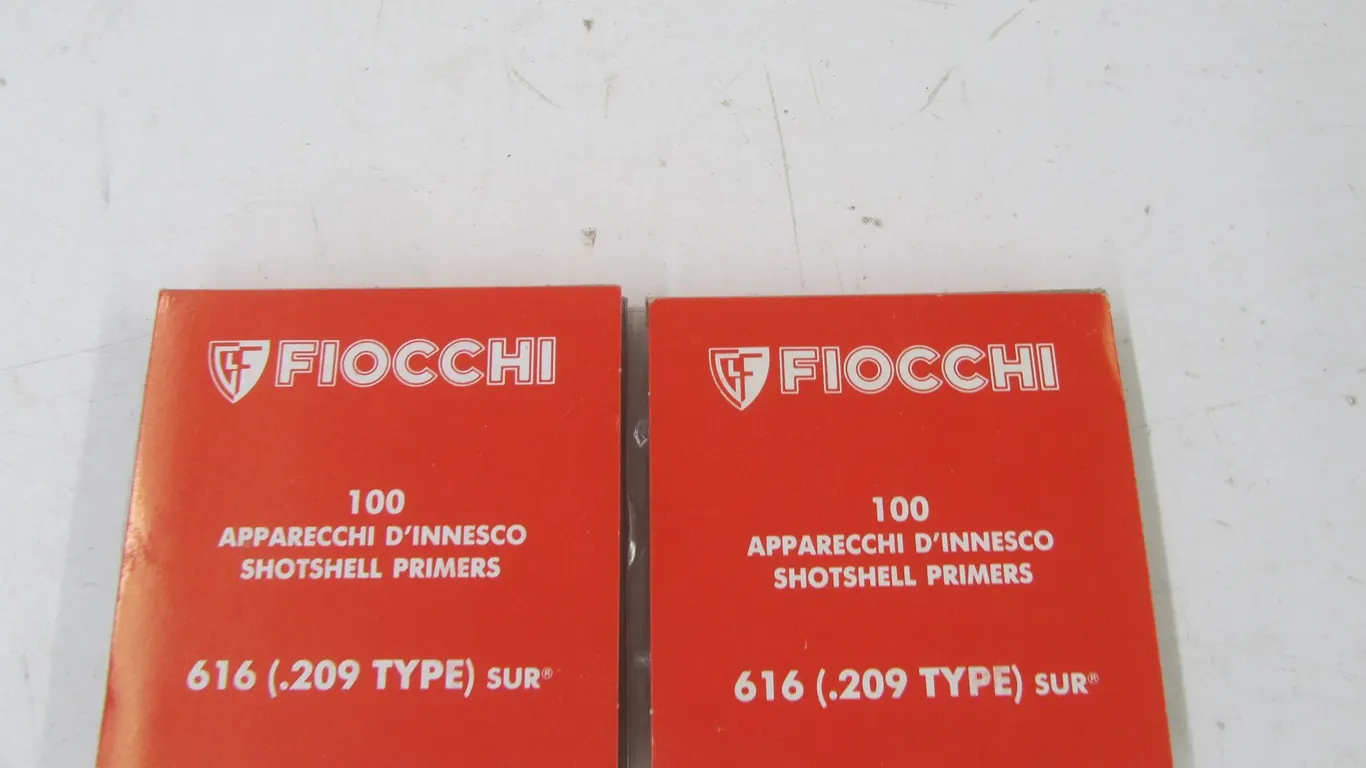 (2) Packs Of (100) Fiocchi 616 (.209 Type) SUR Primers