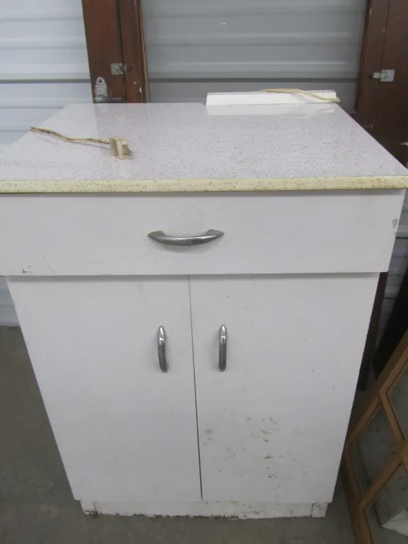 Vintage Metal Countertop Cabinet