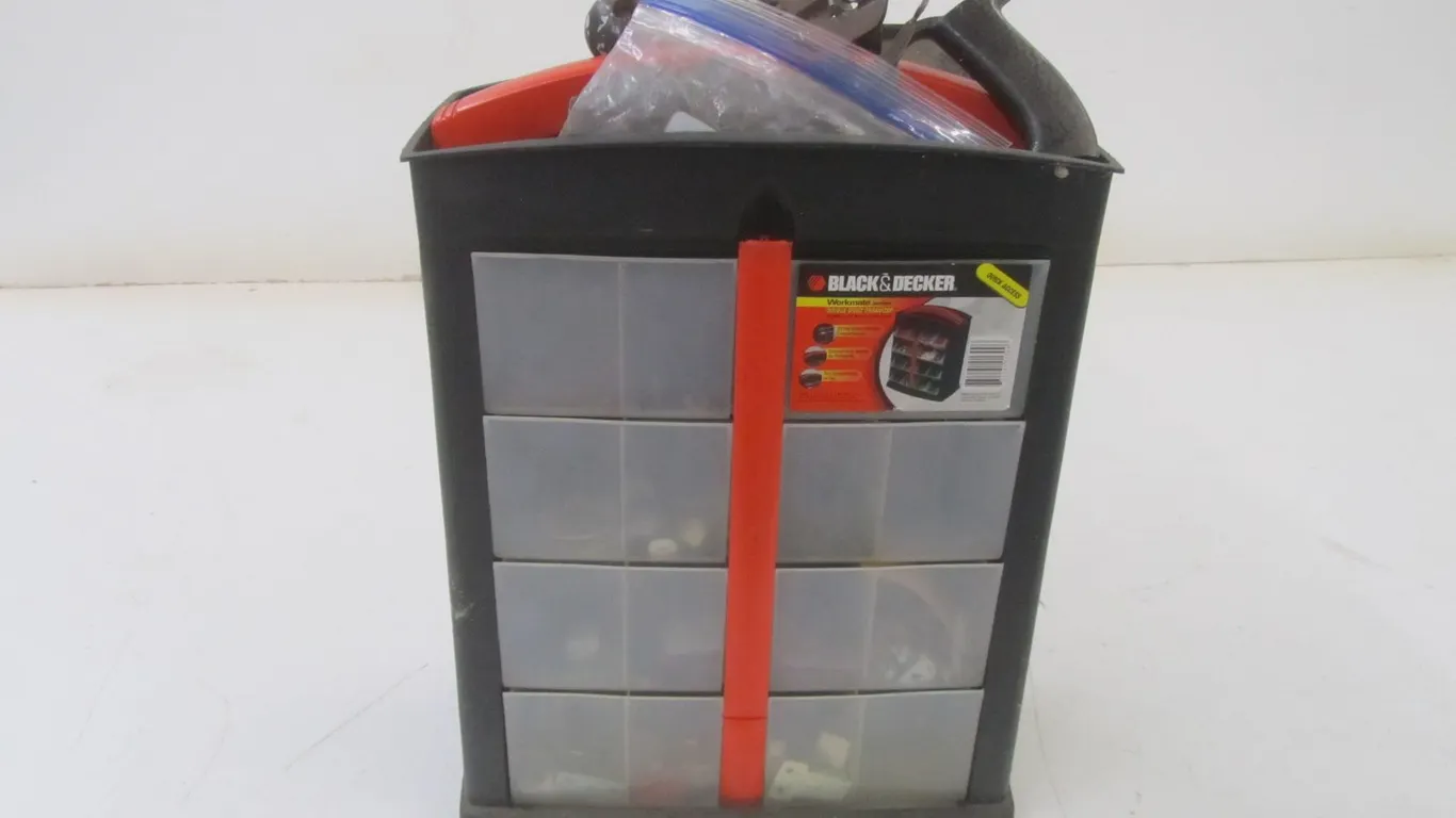 Black & Decker Workmate Series Double Sided Organizer Full Of Assorted Hardware