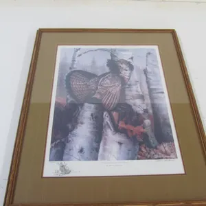 "Drumming Grouse & Birch Stump" By Sharon Anderson
