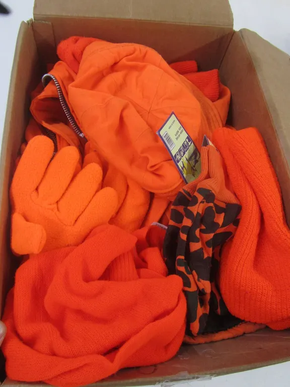 Lot Of Assorted Blaze Orange Hunting Apparel