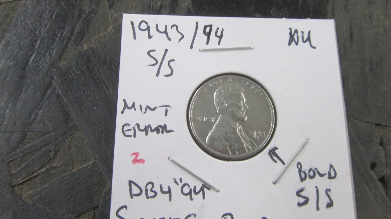 1943/94-S/S Mint Error Lincoln Steel Cent
