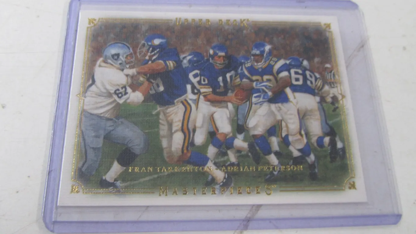 2008 Upper Deck Masterpieces Fran Tarkenton/Adrian Peterson Card