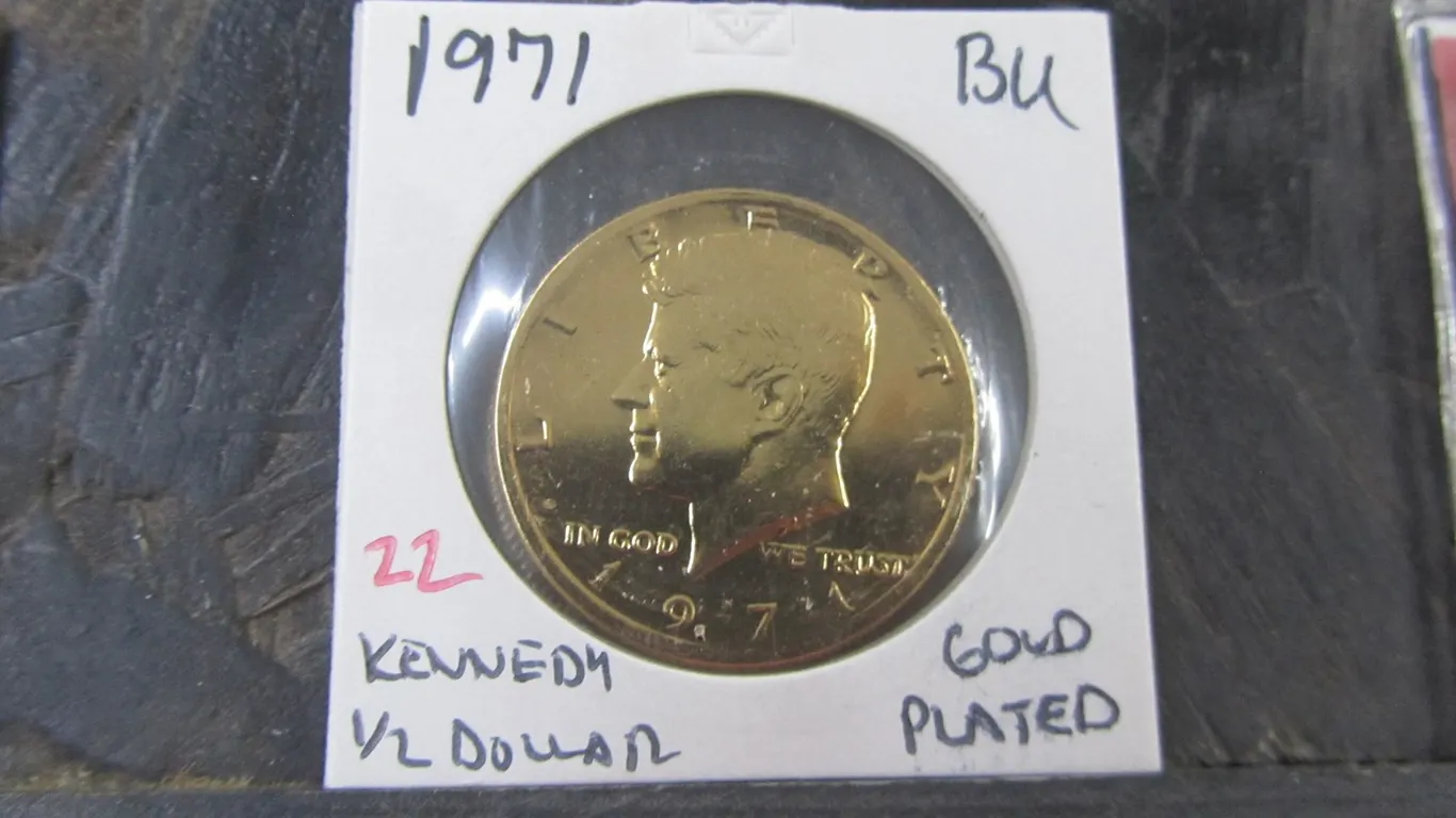 1971 Gold Plated Kennedy Half Dollar