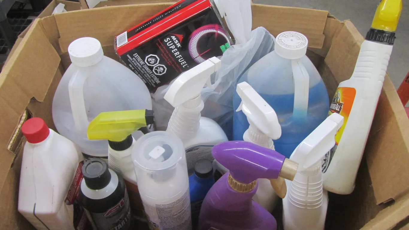 Box Of Assorted Garage Fluids