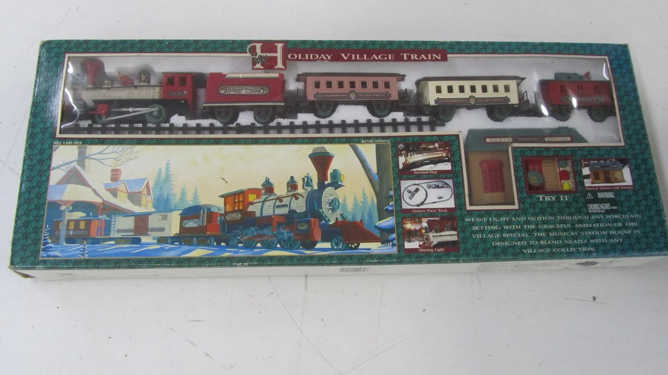 New Bright Holiday Village Train Set