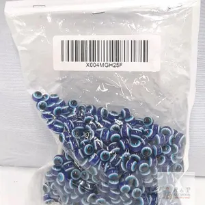 8mm Blue Glass Evil Eye Beads, 500 pcs, Chaton Beads, Round Dome, Craft Jewelry Making