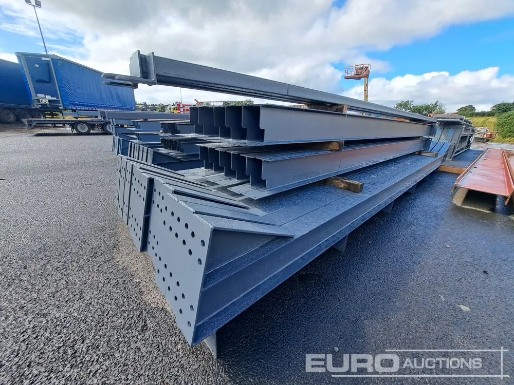 Unused 100' X 50'x 20' Steel Frame Building, 12.5 Roof Pitch, Purlin Cleats, Roof Bracing