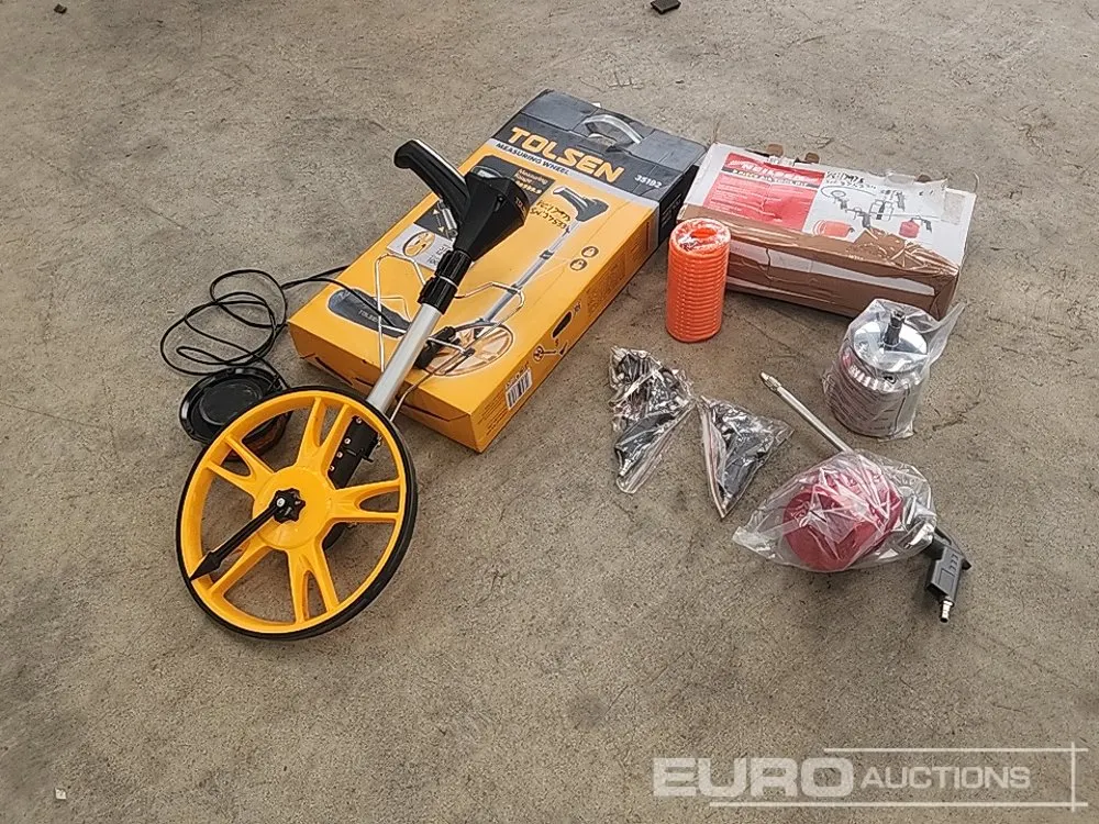 Tolsen Measuring Wheel & 5pc Pneumatic Tool Kit