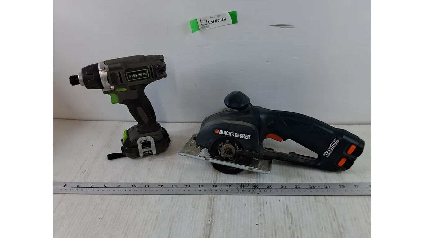 Black & Decker Mini Circular Saw and Genesis Drill Both Untested As-Is