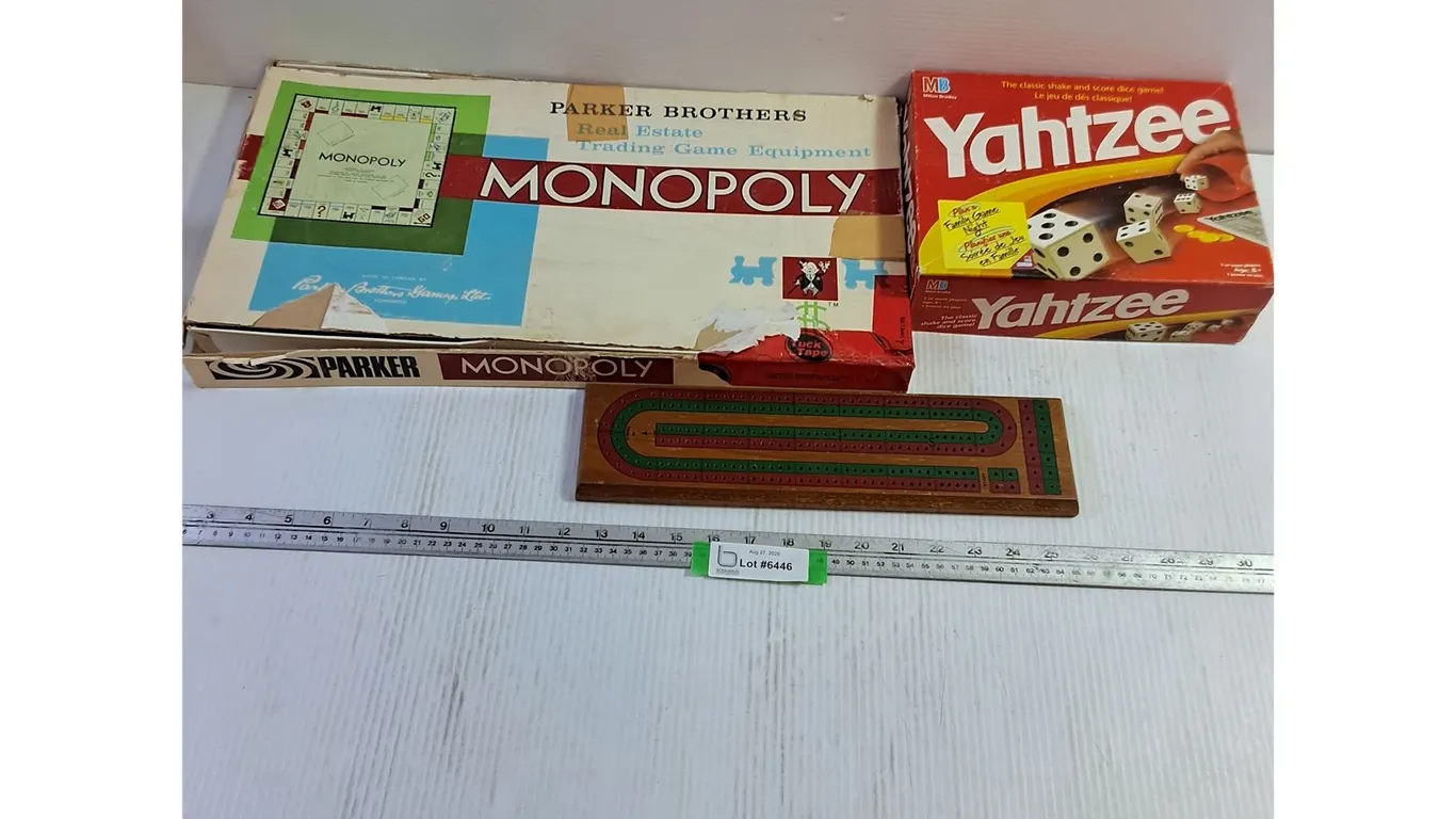 Monopoly Game, Yahtzee, Cribbage