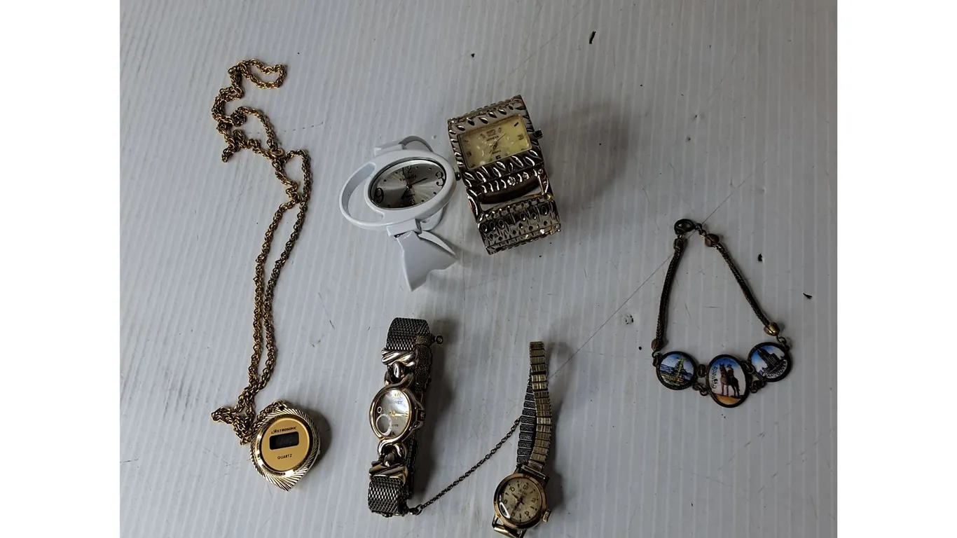 Bracelet, Wristwatch, Watch Necklace- All As Is