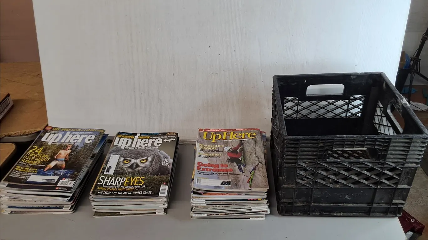 Up Here Magazines 2002-23 & Crate 13" x 13" x 11"- Can't Ship