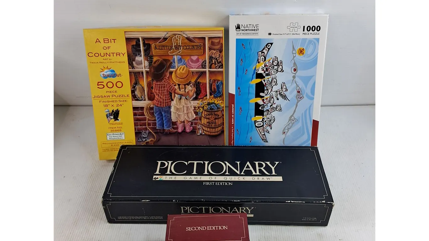 Pictionary Games & Assorted Jig Saw Puzzles