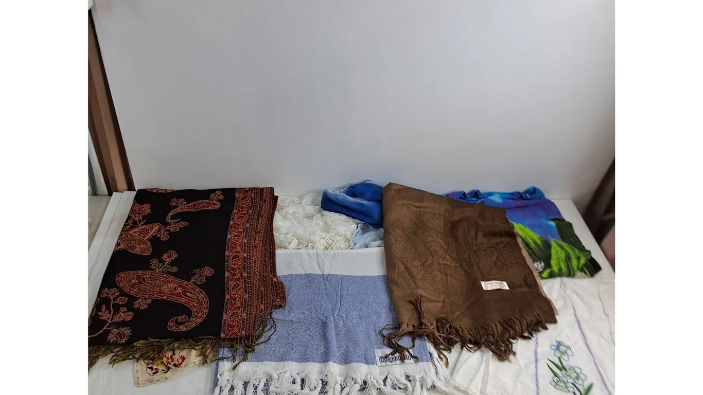 Assorted Table Linens, Throws & Scarves - Including Pashmina Cashmere & Silk