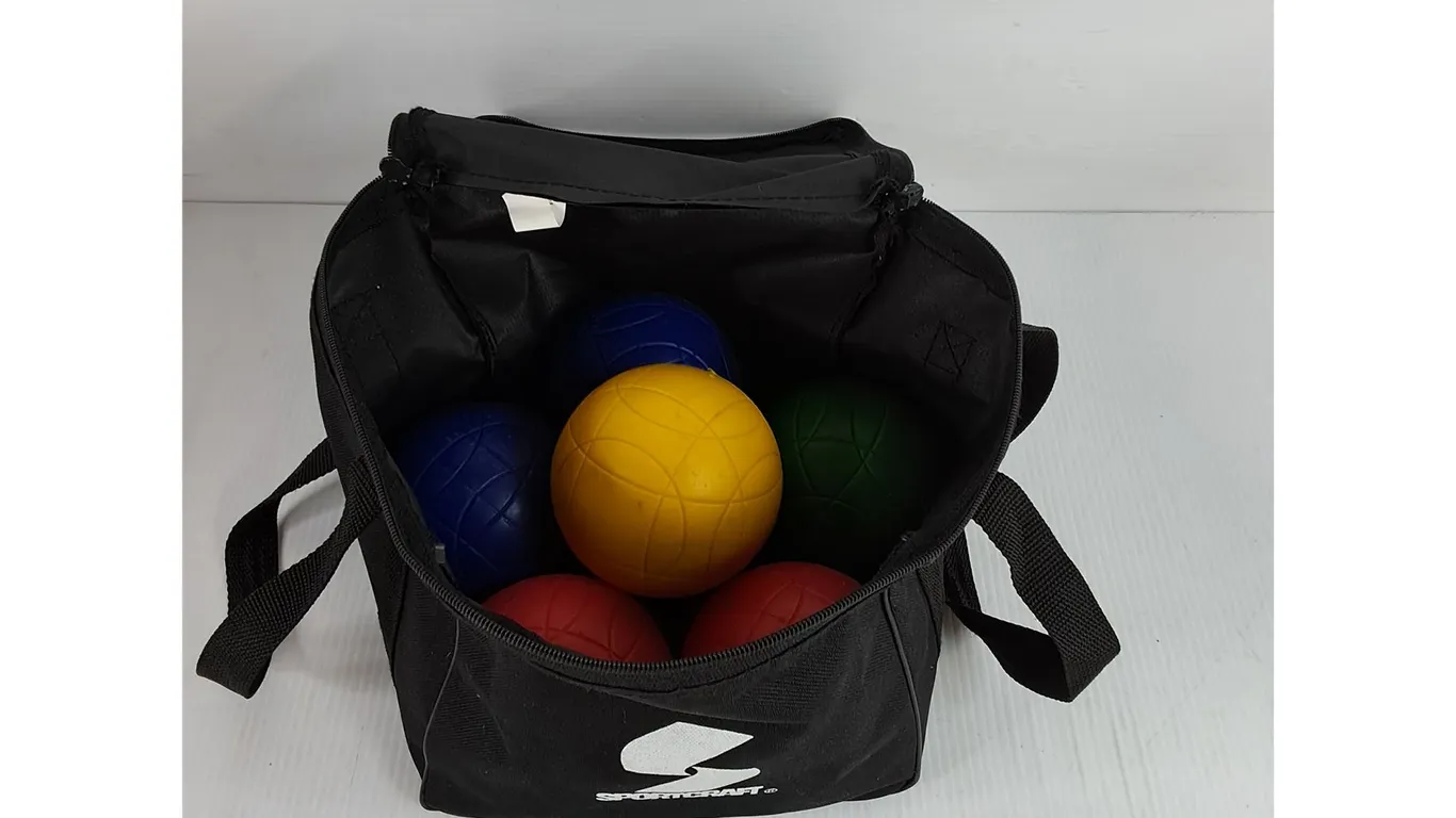 (6) Plastic Bocce Balls With Bag