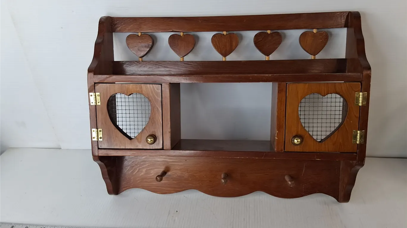 Wooden Wall Hanger/Shelf 16.75" x 3.5" x 12.75"