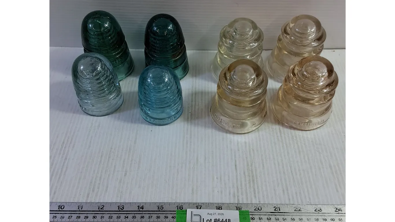 (2) Sets of Vintage Glass Insulators - Dominion & Standard
