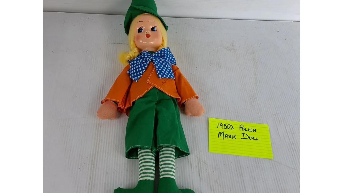 1950's Polish Mask Doll 19" ( as is)