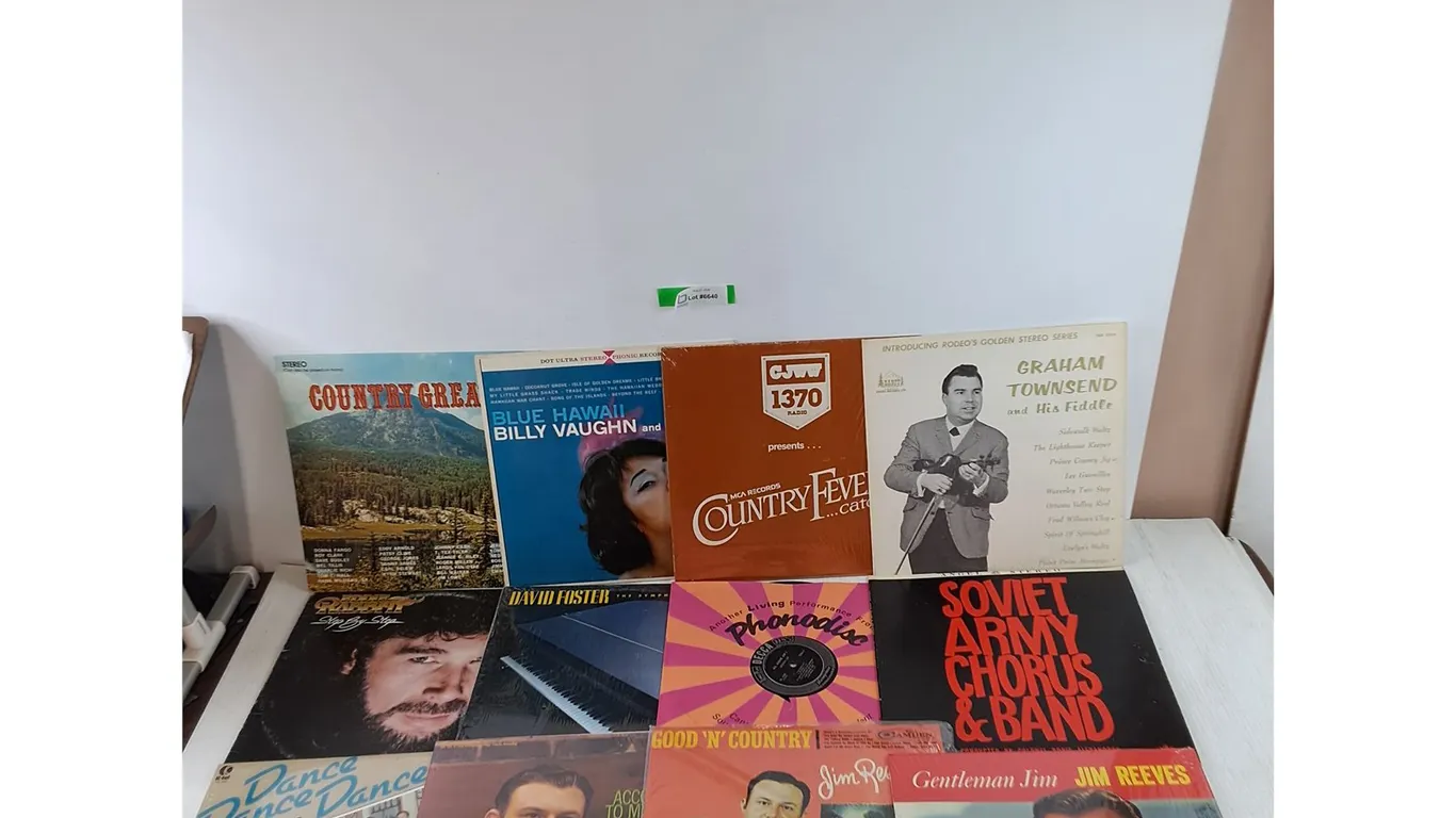 (12) Vinyl Records, Soviet Army Chorus, Jim, Reeves, Emeralds, Billy Vaughn, Graham Townsend