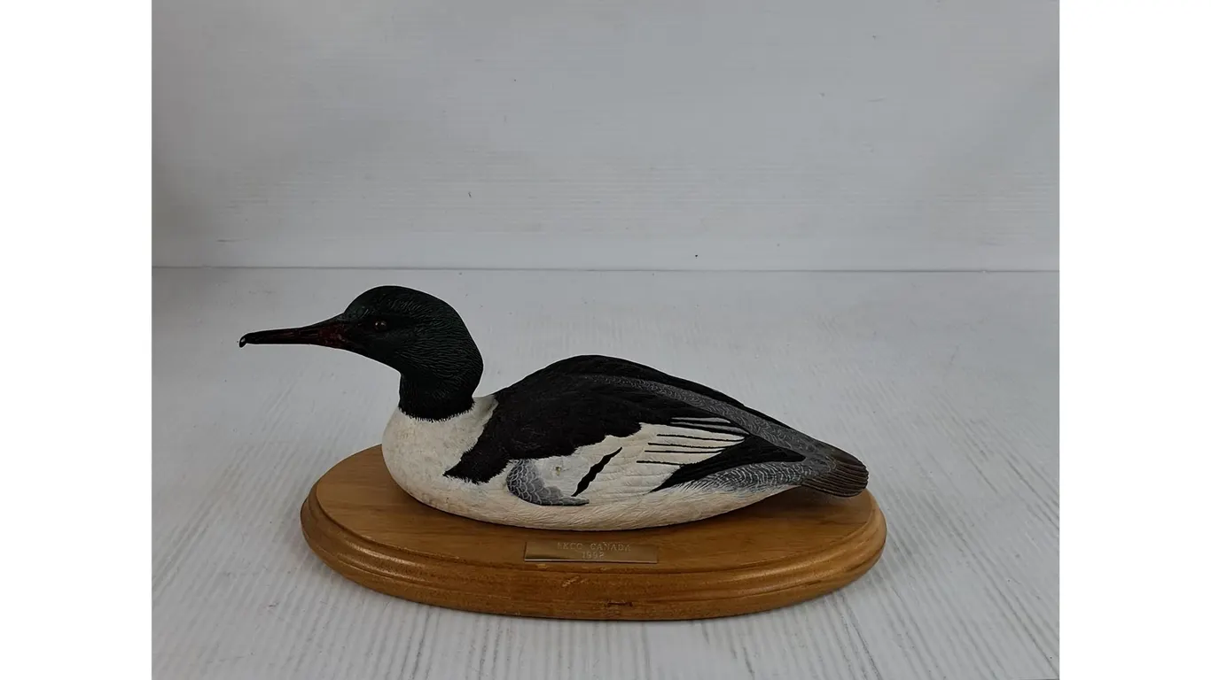 Decorative Bird Wood Carving With Oval Base 10" (as is)