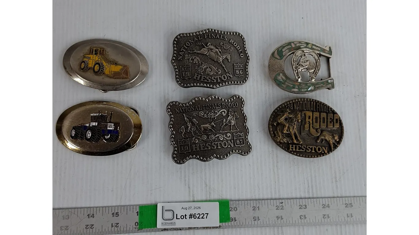 (6) Belt Buckles- National Finals Rodeo 1978, 1986 & 1987, Misc