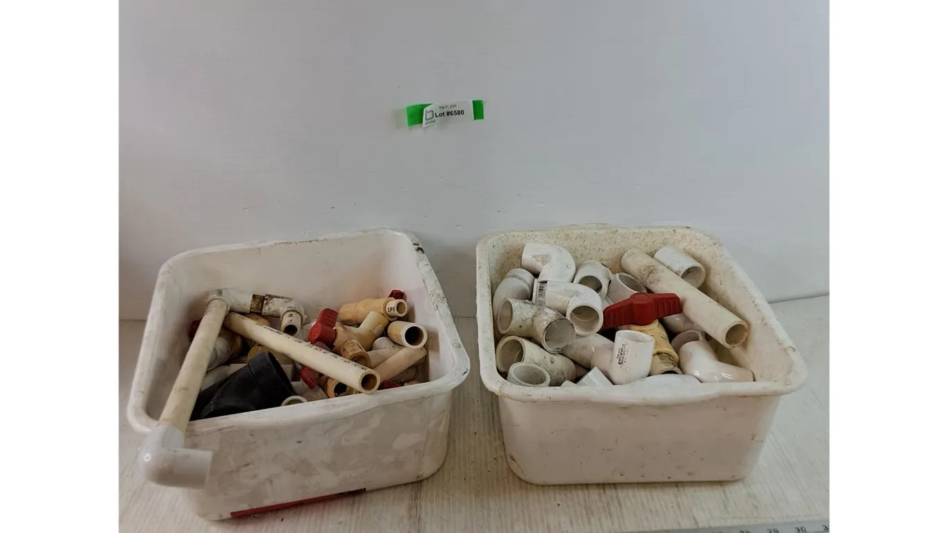 Assorted PVC Pipe Junctions, Fittings, Valves, Misc
