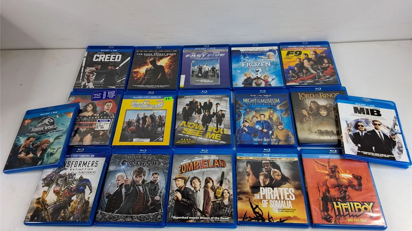 Assorted Blu Ray Discs - Zombieland, Jurassic World, Fast Five, Misc