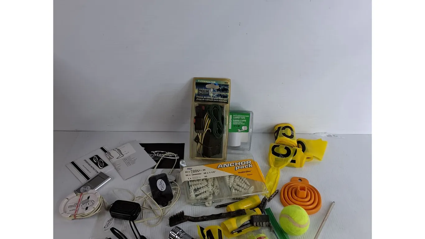 Palm Massager, Trailer Wiring Kit, Carpet Tape, Anchor Pack, Caution Tape, Misc