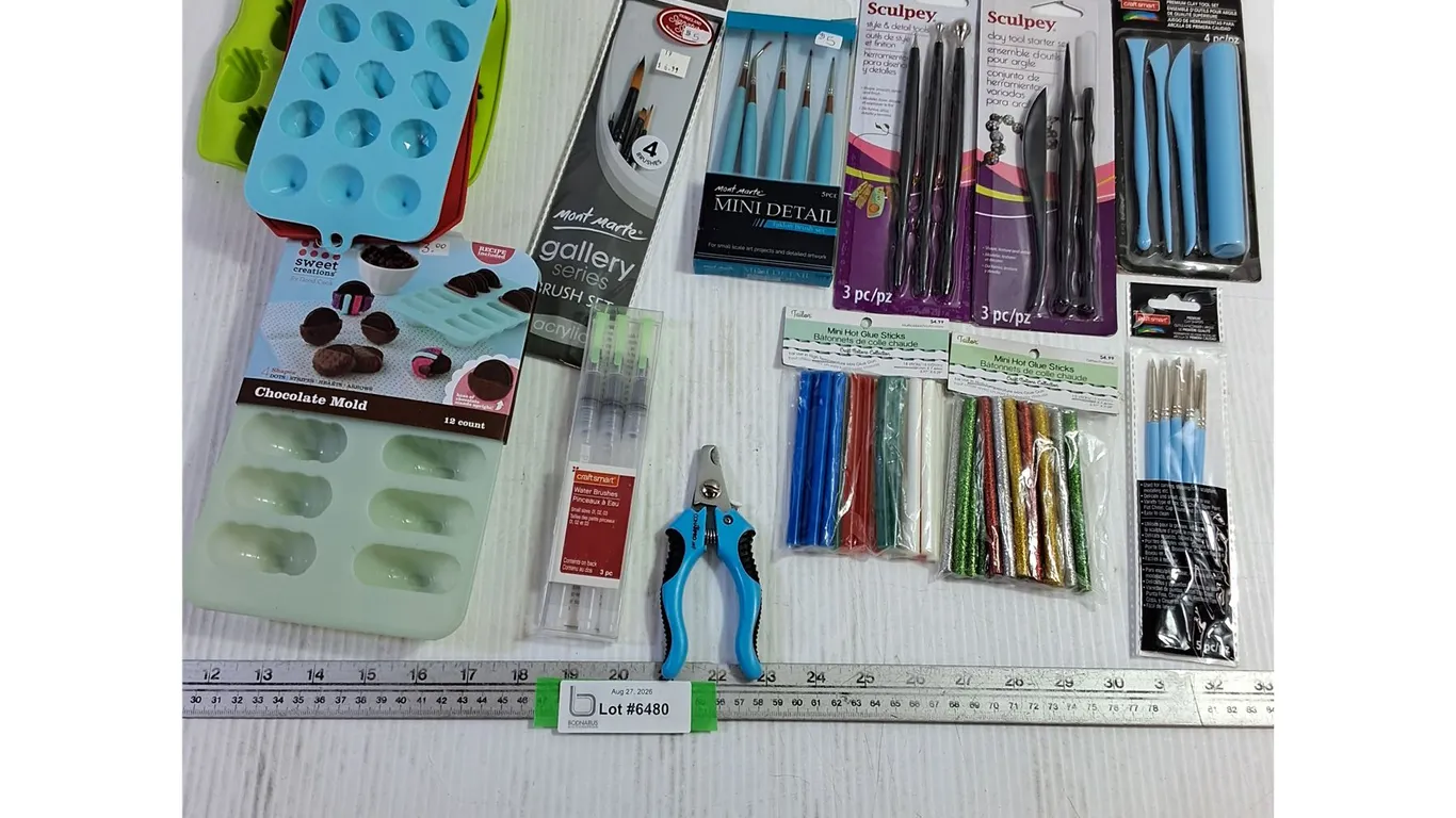 Clay Tool Sets, Mini Hot Glue Sticks, Chocolate Candy Molds, Brush Sets