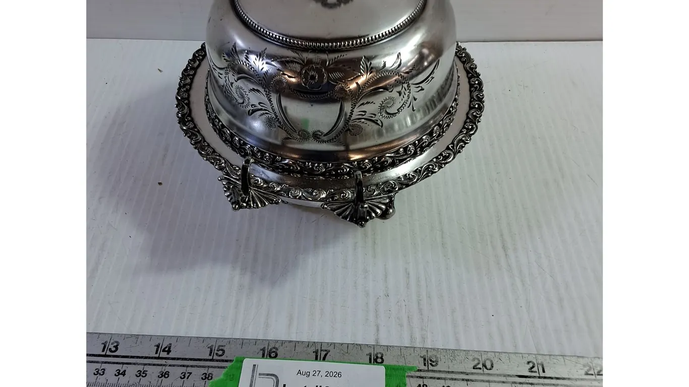 Silver Plated Old-Fashioned Butter Dish