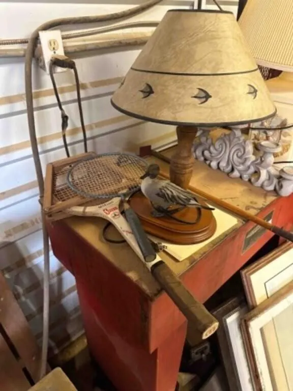 Lamp, Tennis Rackets, Golf Clubs