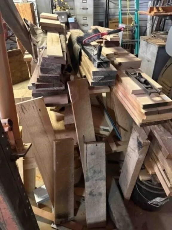 Stack of Wood & 2 Saw Horses