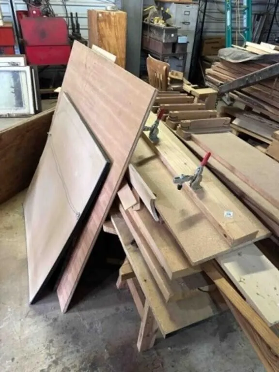 Stack of Wood & 2 Saw Horses