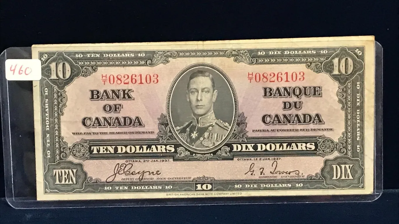 1937 Bank of Canada 10 Bank Note