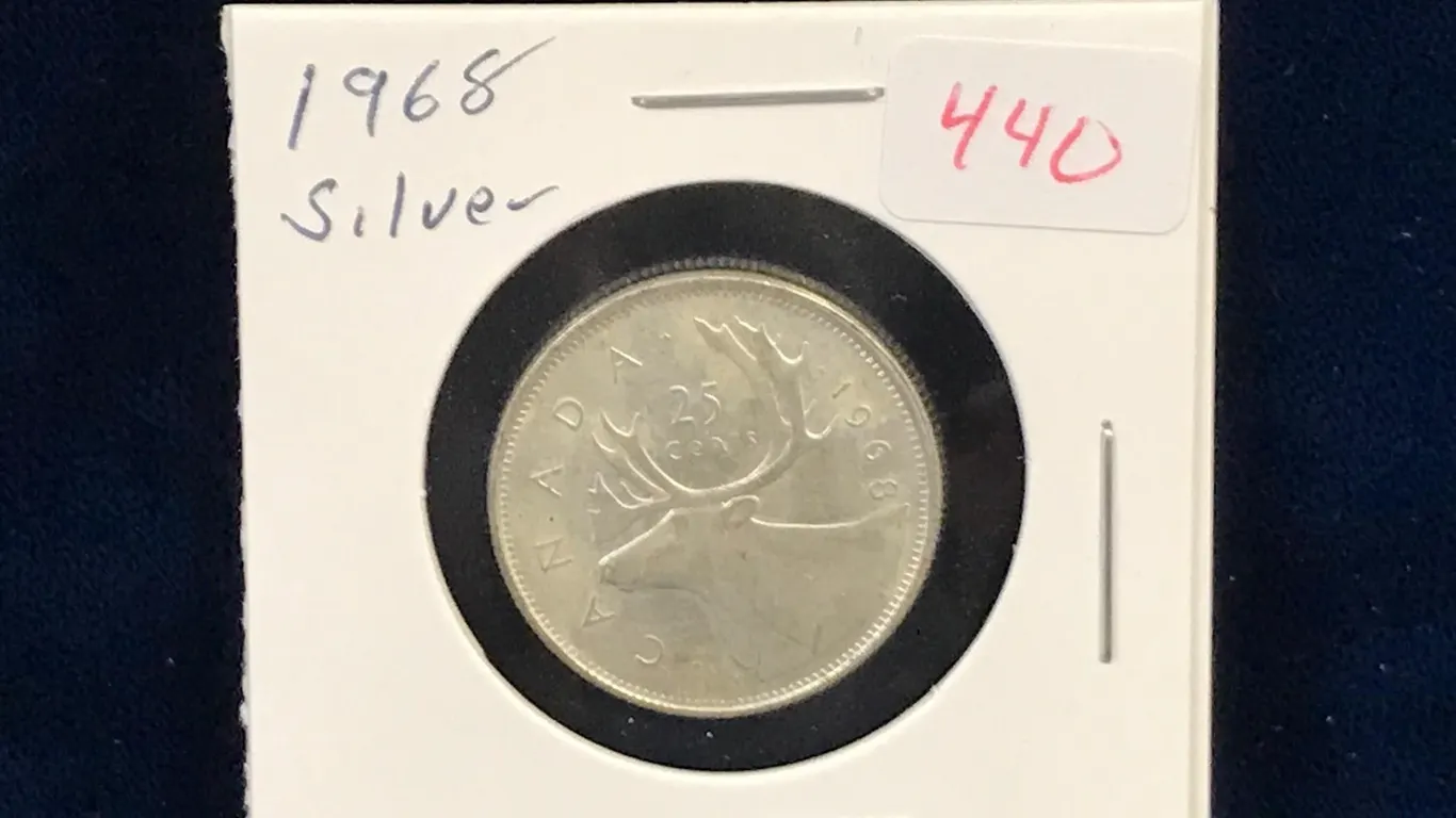 1968 Canadian Silver 25 Cent Piece