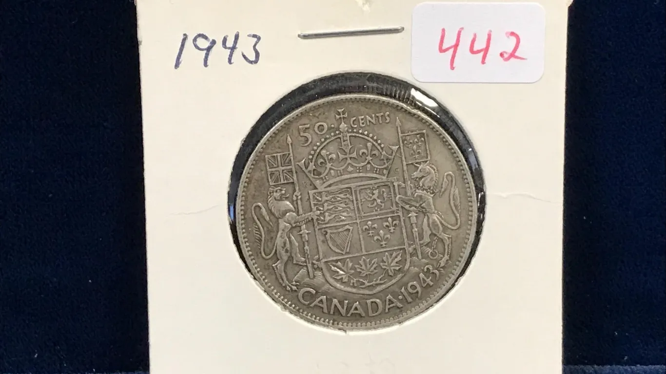 1943 Canadian Silver 50 Cent Piece