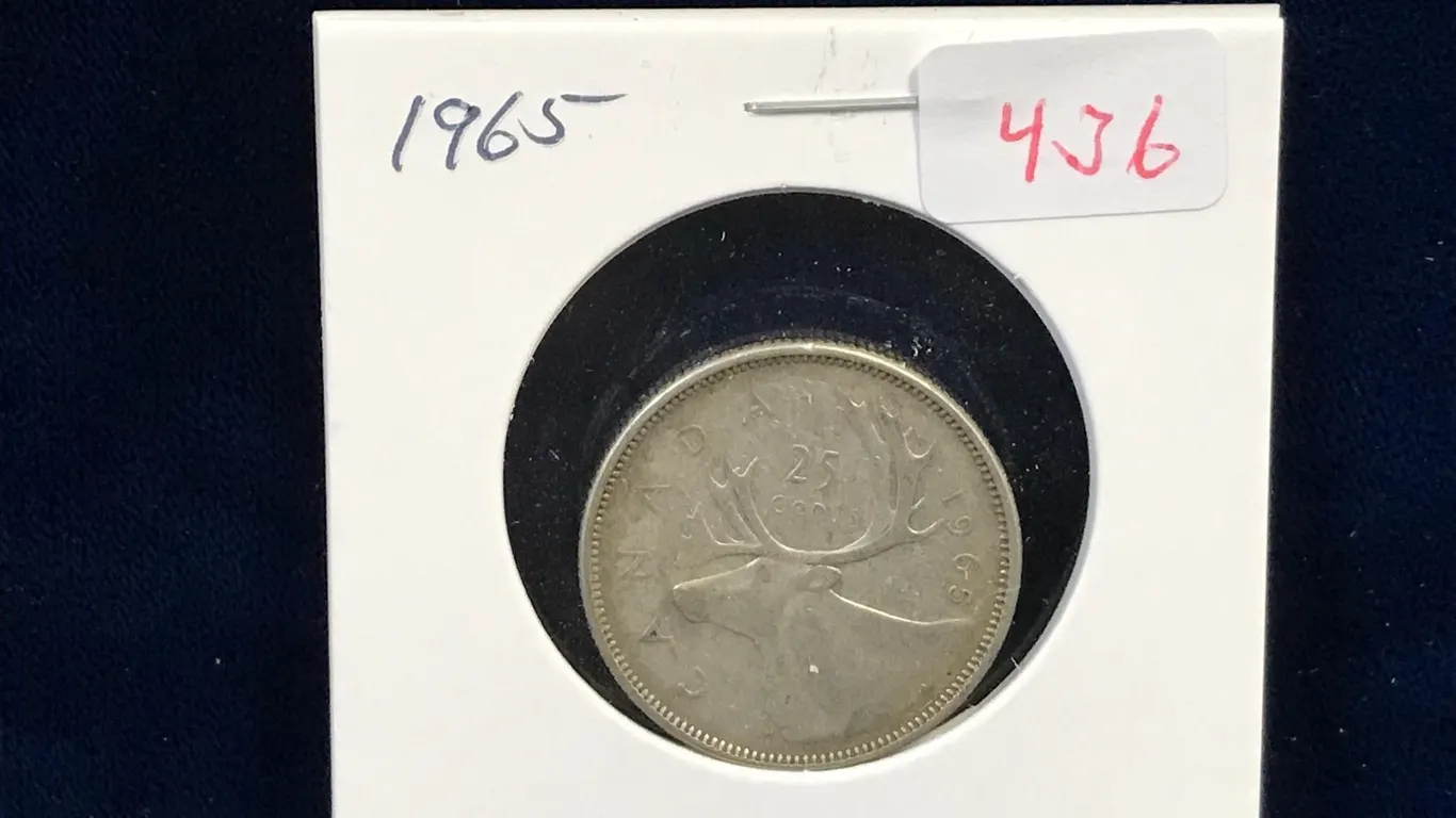 1965 Canadian Silver 25 Cent Piece