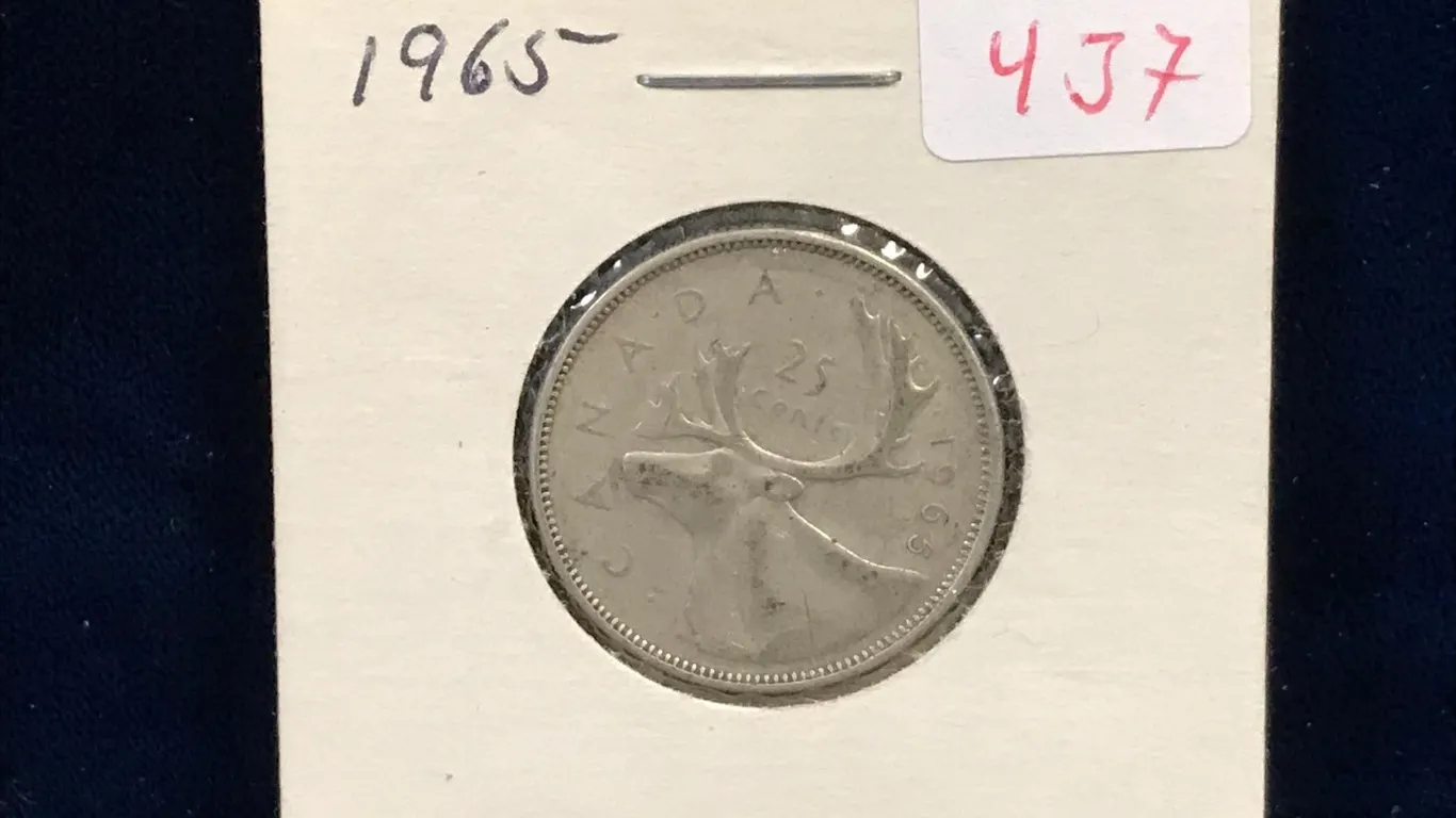 1965 Canadian Silver 25 Cent Piece