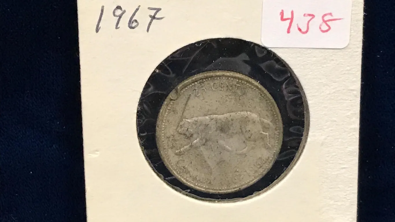 1967 Canadian Silver 25 Cent Piece