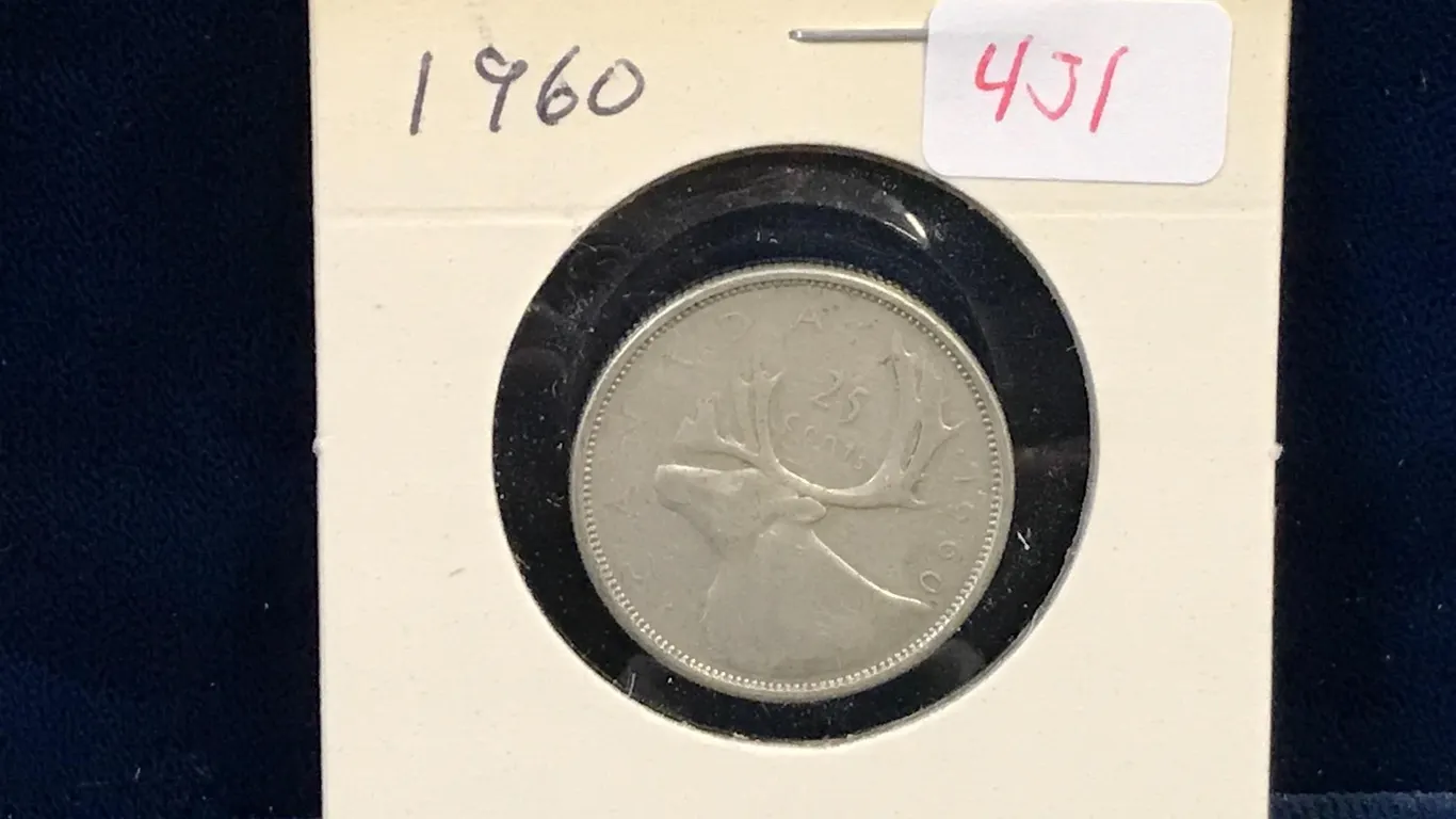 1960 Canadian Silver 25 Cent Piece