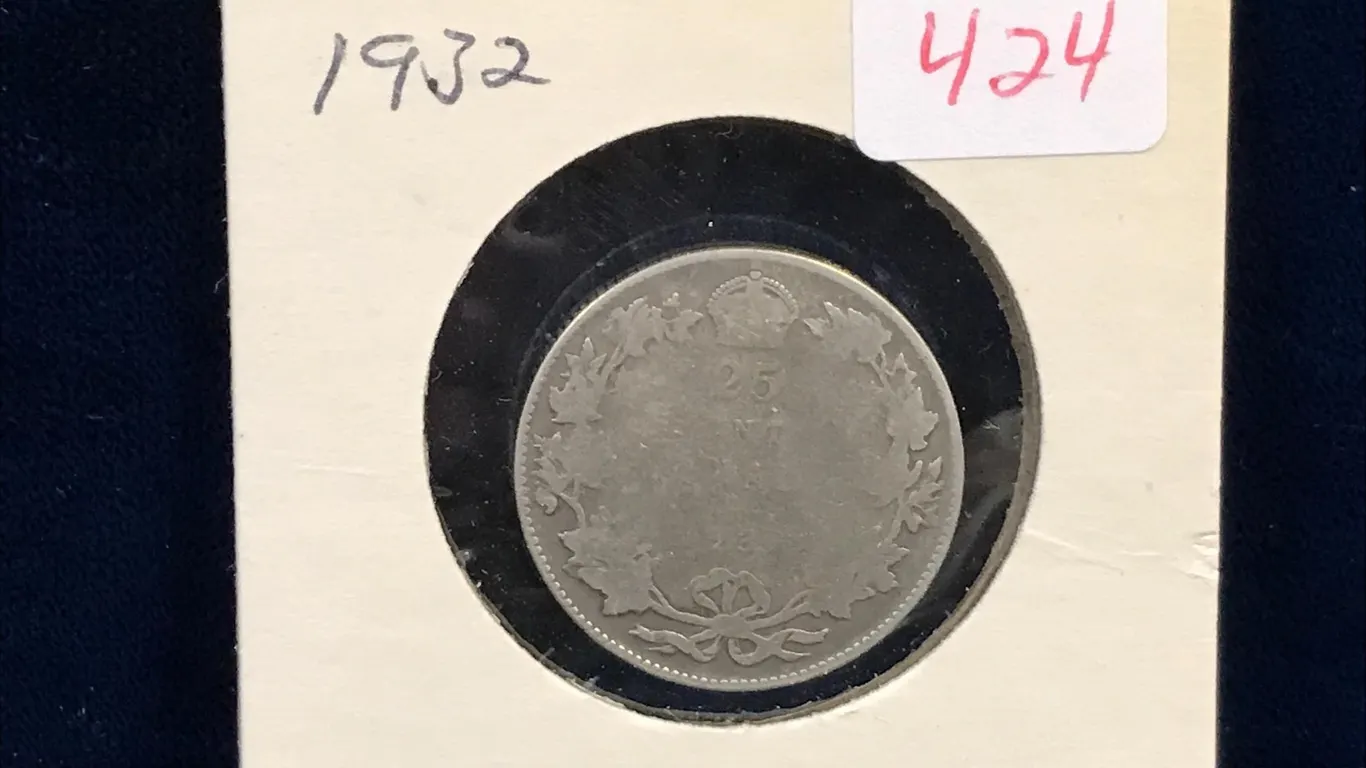 1932 Canadian Silver 25 Cent Piece