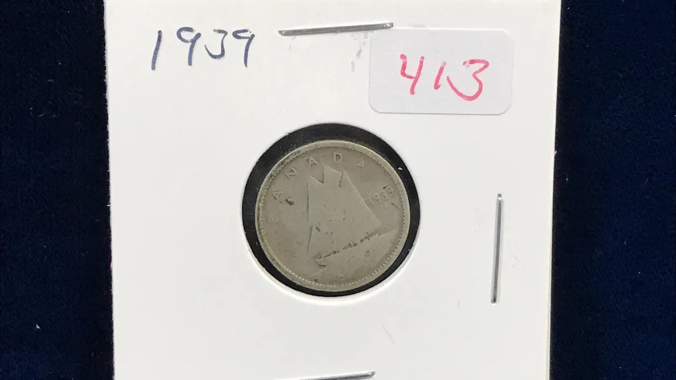 1939 Canadian Silver 10 Cent Piece