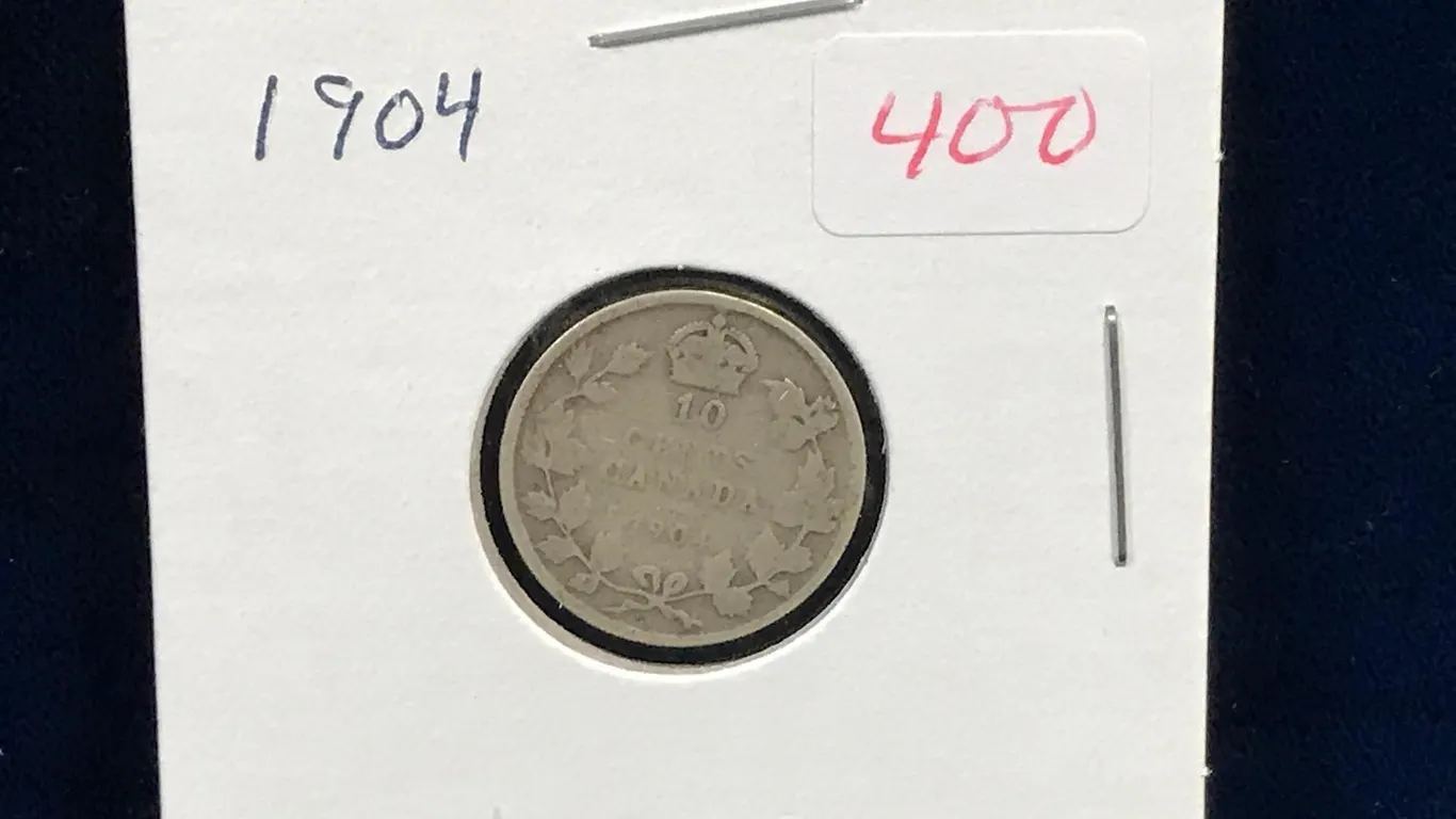 1904 Canadian Silver 10 Cent Piece