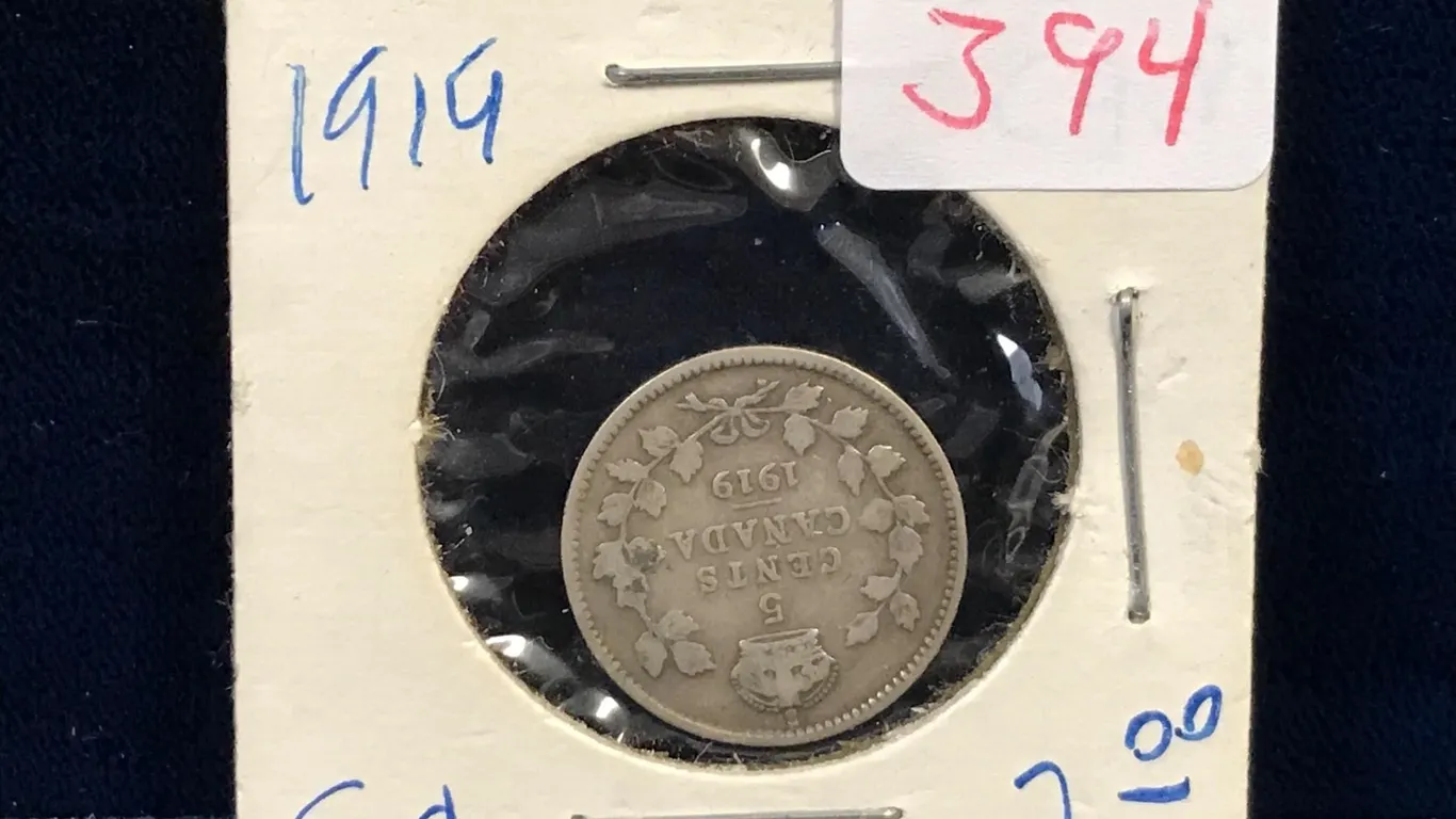 1919 Canadian Silver 5 Cent Piece