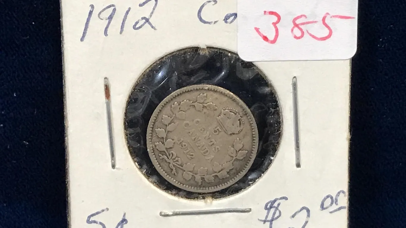 1912 Canadian Silver 5 Cent Piece