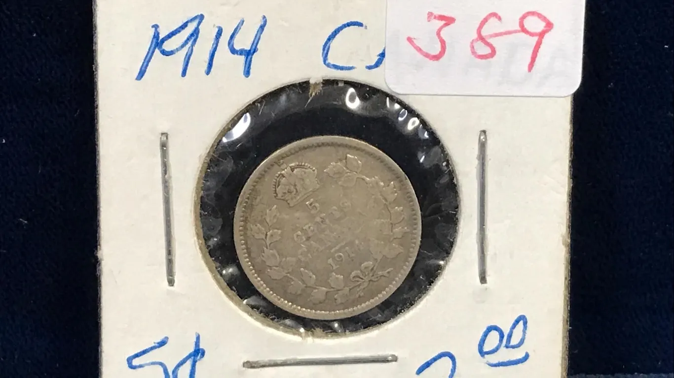 1914 Canadian Silver 5 Cent Piece