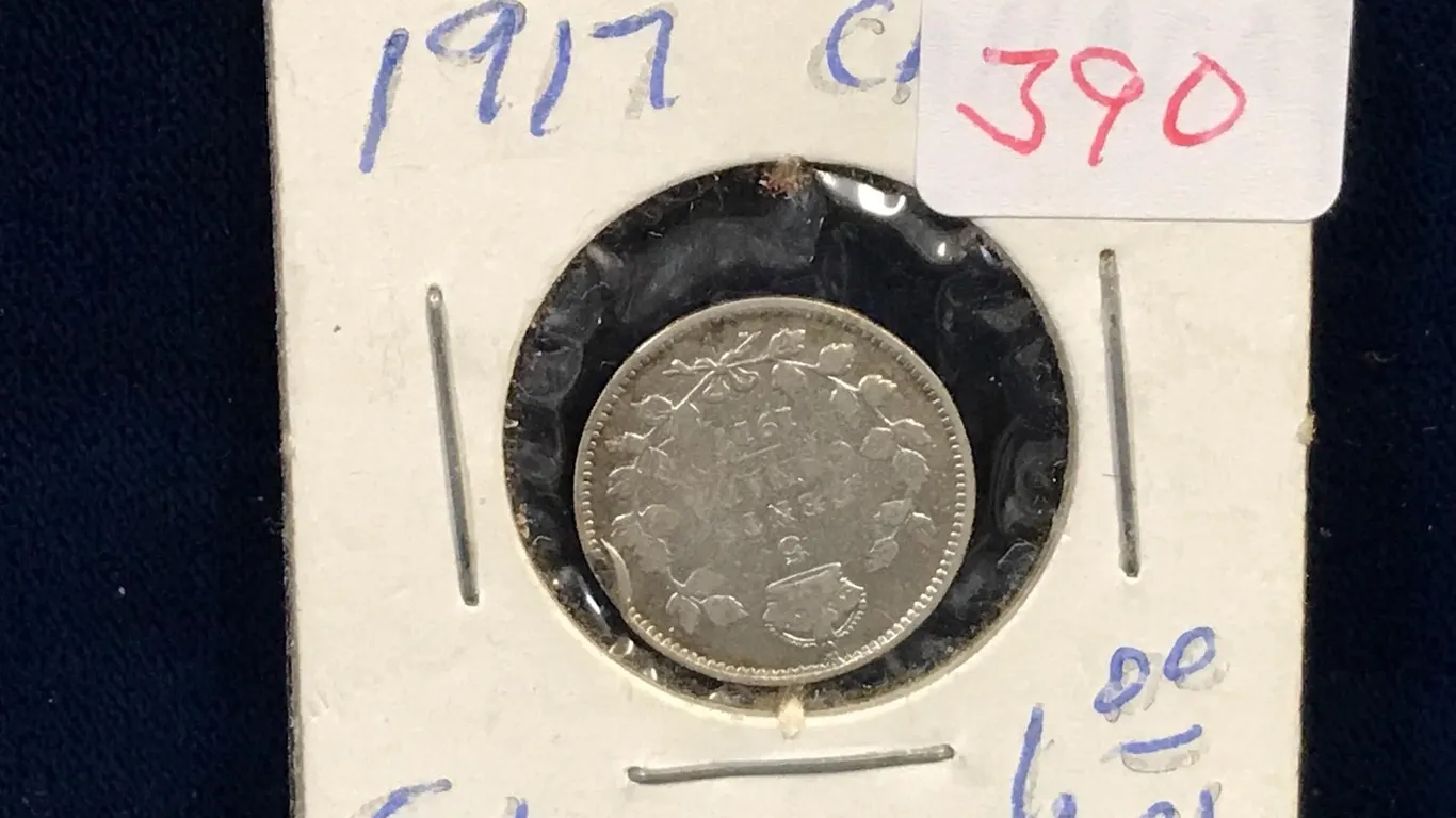 1917 Canadian Silver 5 Cent Piece