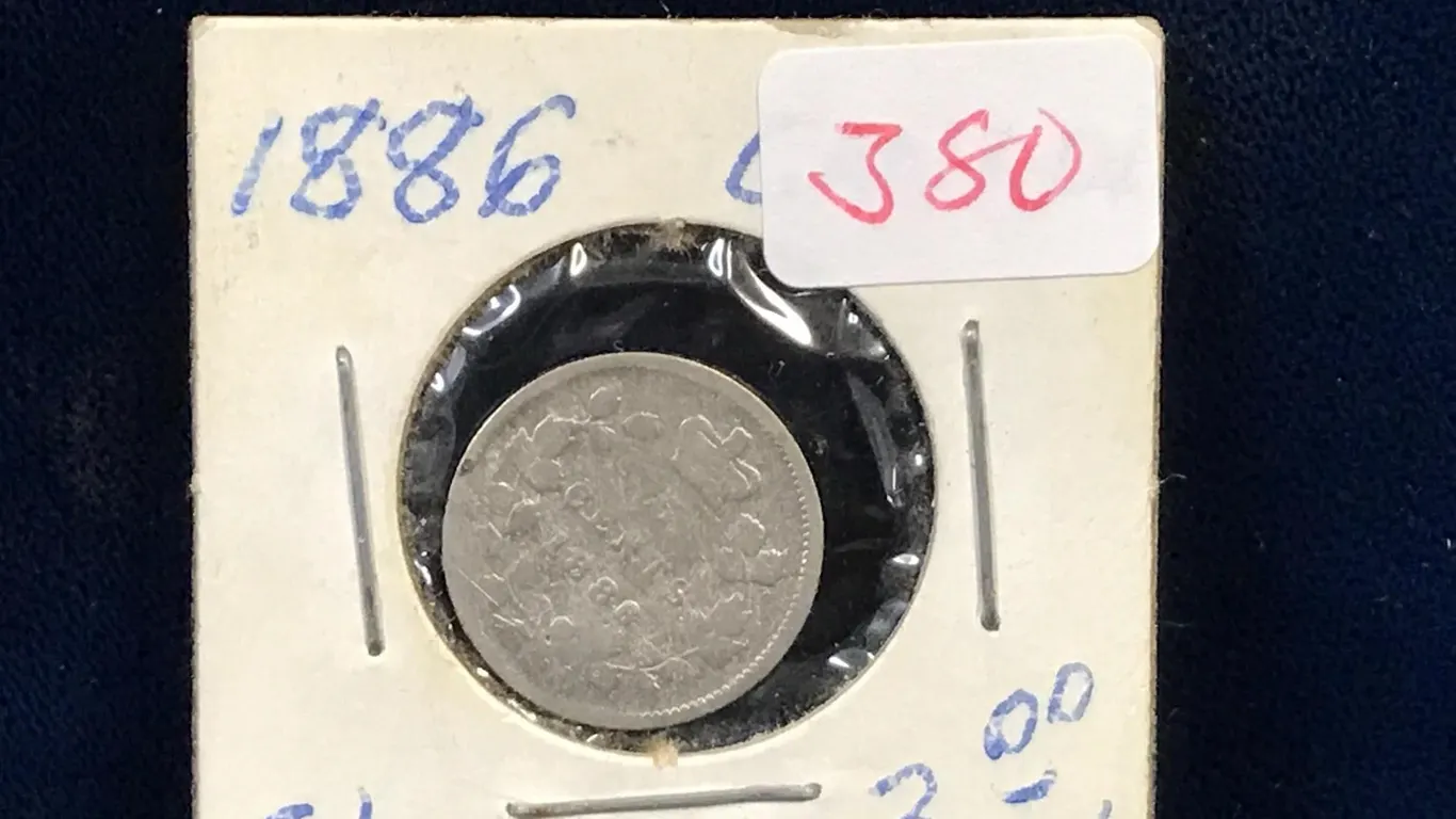 1886 Canadian Silver 5 Cent Piece