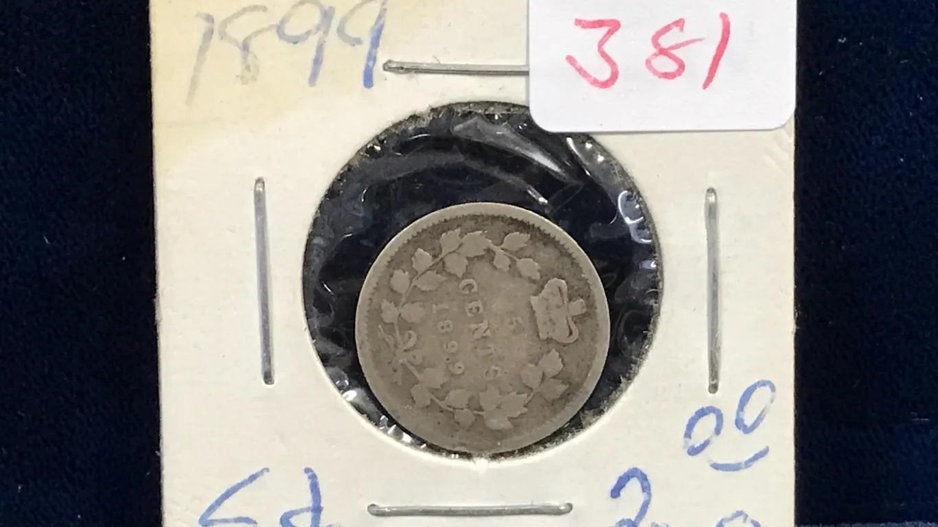 1899 Canadian Silver 5 Cent Piece
